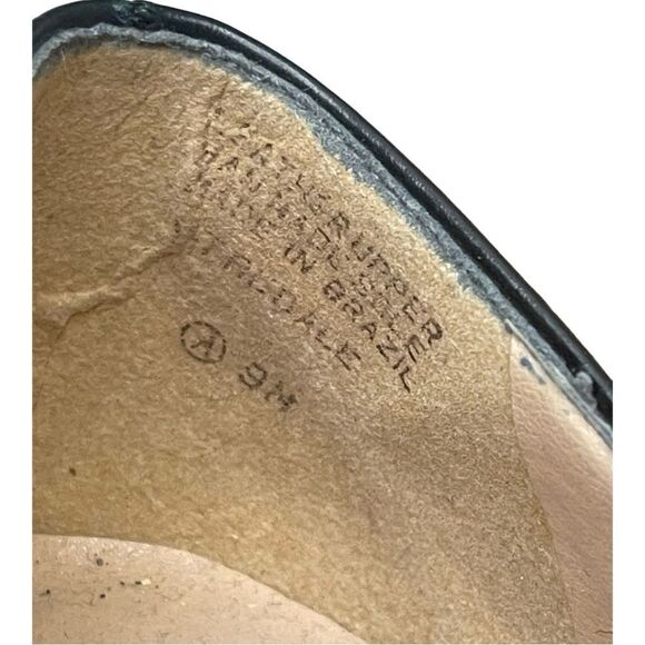 Enzo Angiolini Women’s Size 9 Leather Blue White Square Toe Heels Classy Office - Picture 4 of 8